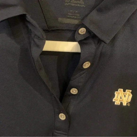 CUTTER & BUCK Notre Dame Fighting Irish CB Drytec Solid Women's Polo Navy Blue - Picture 4 of 7